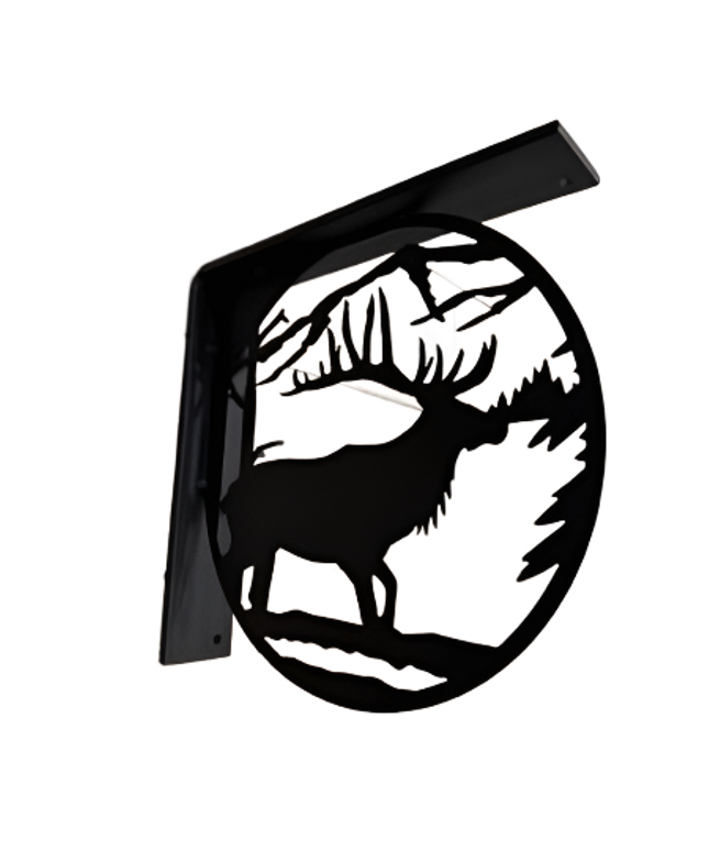 Handcrafted Metal Elk Profile L-Bracket