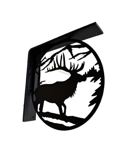 Handcrafted Metal Elk Profile L-Bracket