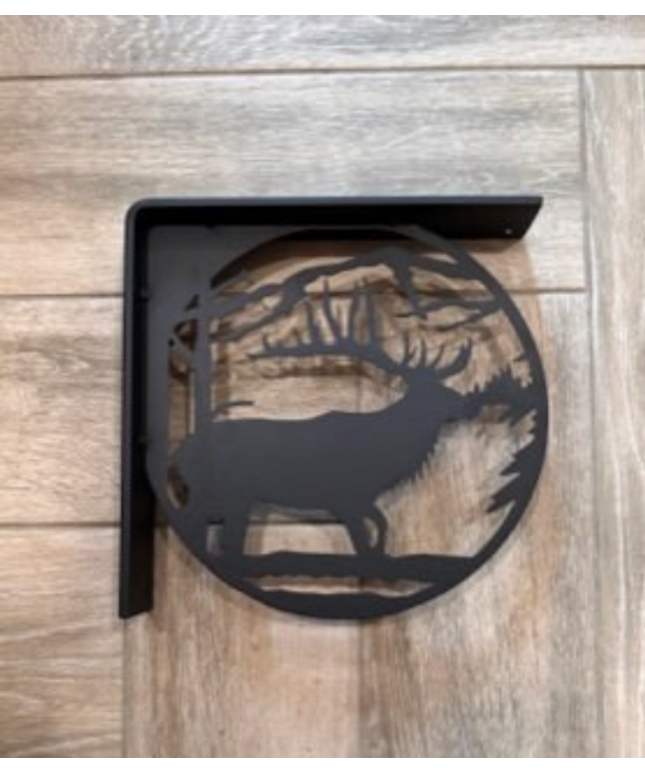 Handcrafted Metal Elk Profile L-Bracket