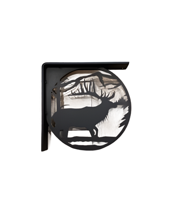 Handcrafted Metal Elk Profile L-Bracket