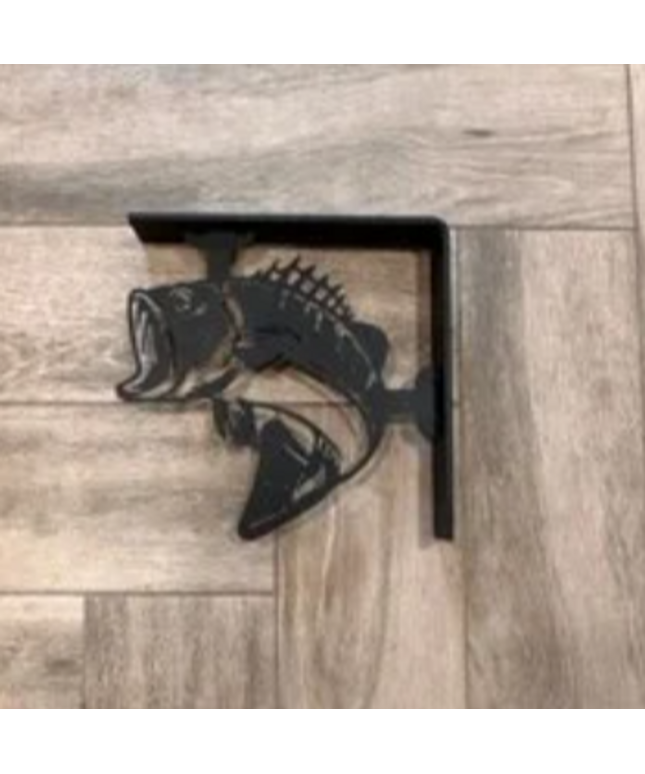 Heavy-Duty Large Mouth Bass Metal Shelf Bracket