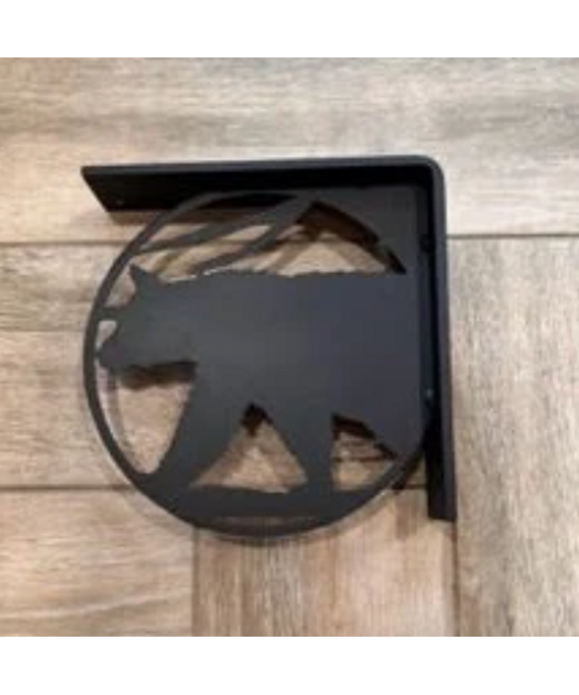 Handcrafted Metal Bear Cutout L-Bracket
