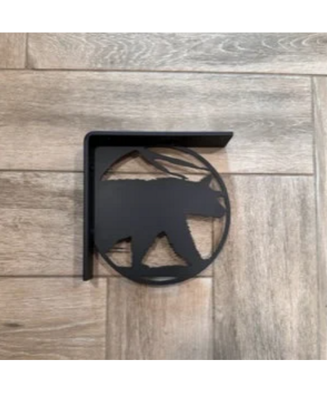 Handcrafted Metal Bear Cutout L-Bracket