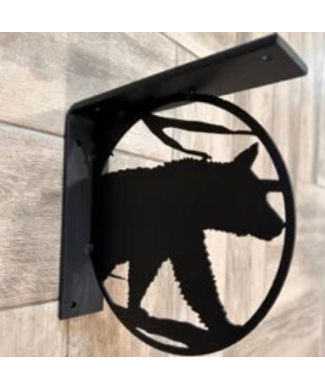 Handcrafted Metal Bear Cutout L-Bracket