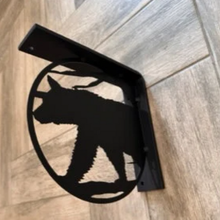 Handcrafted Metal Bear Cutout L-Bracket 2" Wide