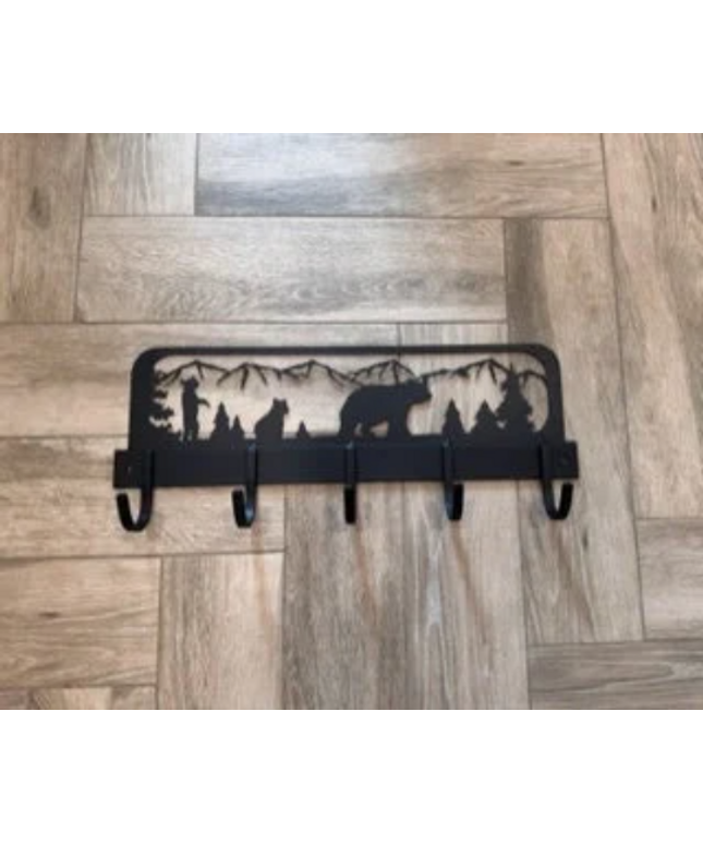 Handmade Momma Bear and Cub Design Coat Rack