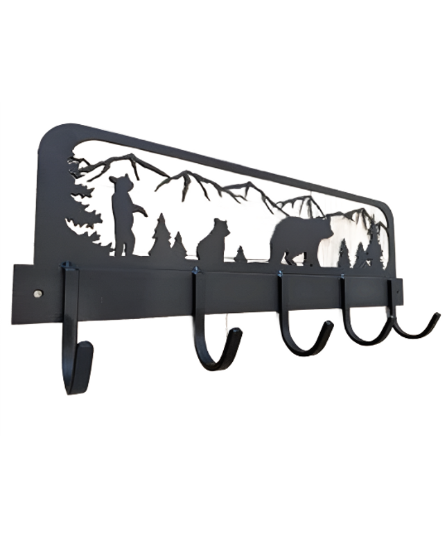 Handmade Momma Bear and Cub Design Coat Rack