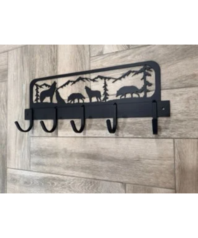 Handmade Wolf Design Coat Rack