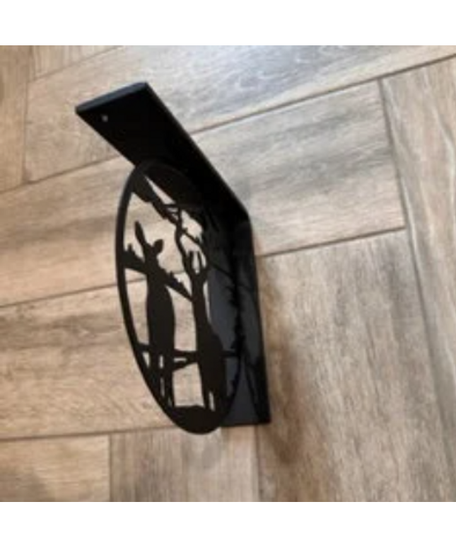 Handcrafted Metal Deer Landscape L-Bracket