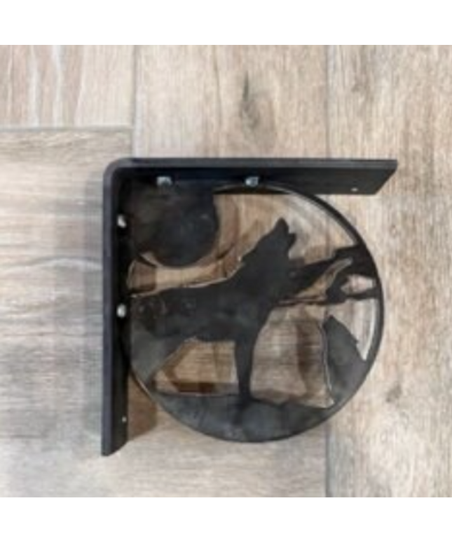 Wolf-Inspired Metal Shelf Bracket - Artisanal Handcrafted Decorative Support