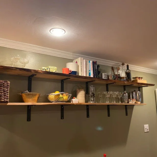 One Heavy Duty Rustic Shelf and Two Robust Brackets, Laundry Room, Kitchen  Storage, Coffee Bar Shelf, Whiskey Bar, Plant Storage and Display 