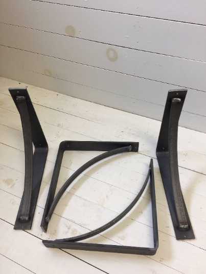 The Pops 2" Industrial Shelf Bracket – Heavy Duty Steel, Curved Support Bar, Handmade USA