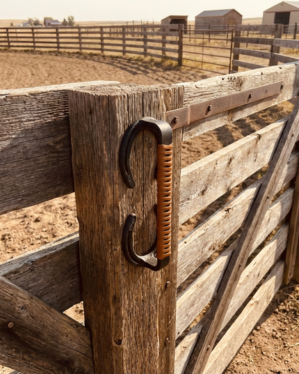 Bermuda Horseshoe Door Handle | Leather Wrap | Handmade USA