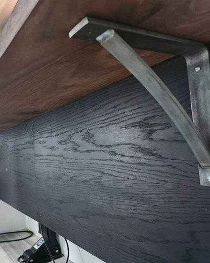 The Pops 2" Industrial Shelf Bracket – Heavy Duty Steel, Curved Support Bar, Handmade USA