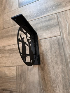 Handcrafted Metal Deer Landscape L-Bracket