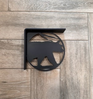 Handcrafted Metal Bear Cutout L-Bracket 2" Wide