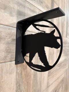 Handcrafted Metal Bear Cutout L-Bracket 2" Wide