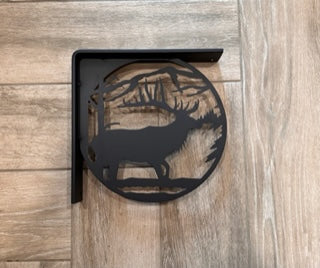 Handcrafted Metal Elk Profile L-Bracket