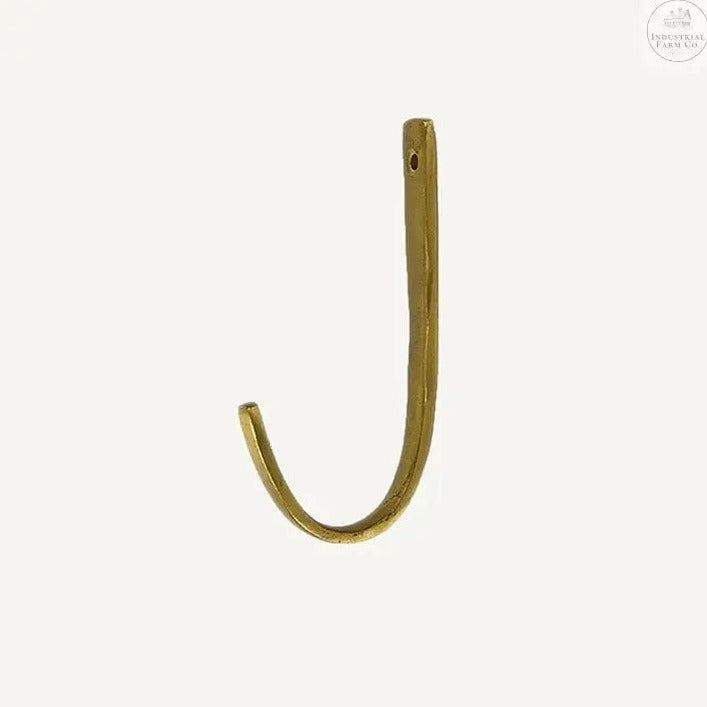 Sleek 4" Wall Coat Hook Hook Brass   | Civil Alchemy