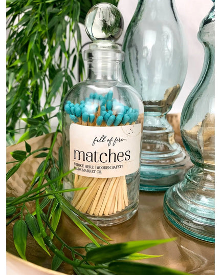 Fancy Apothecary Colored Matches Matches Turquoise Matches   | Made Market Co.