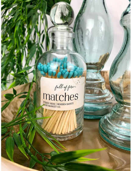 Fancy Apothecary Colored Matches Matches Turquoise Matches   | Made Market Co.