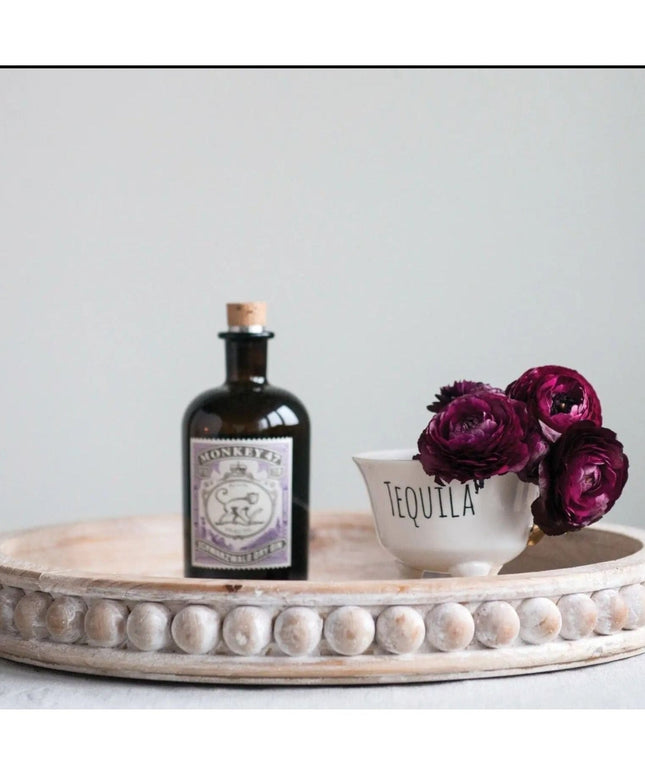 Decorative Beaded Wood Accent Tray  Default Title   | Industrial Farm Co