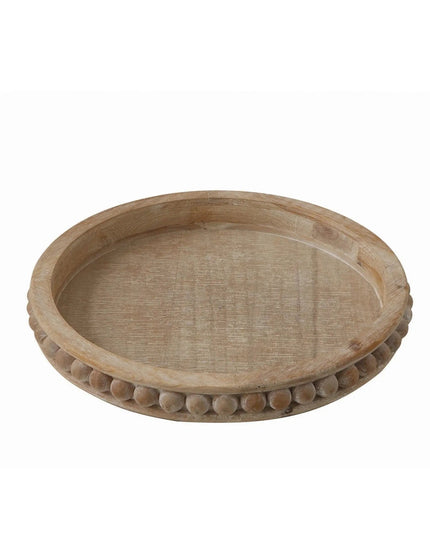 Decorative Beaded Wood Accent Tray     | Industrial Farm Co