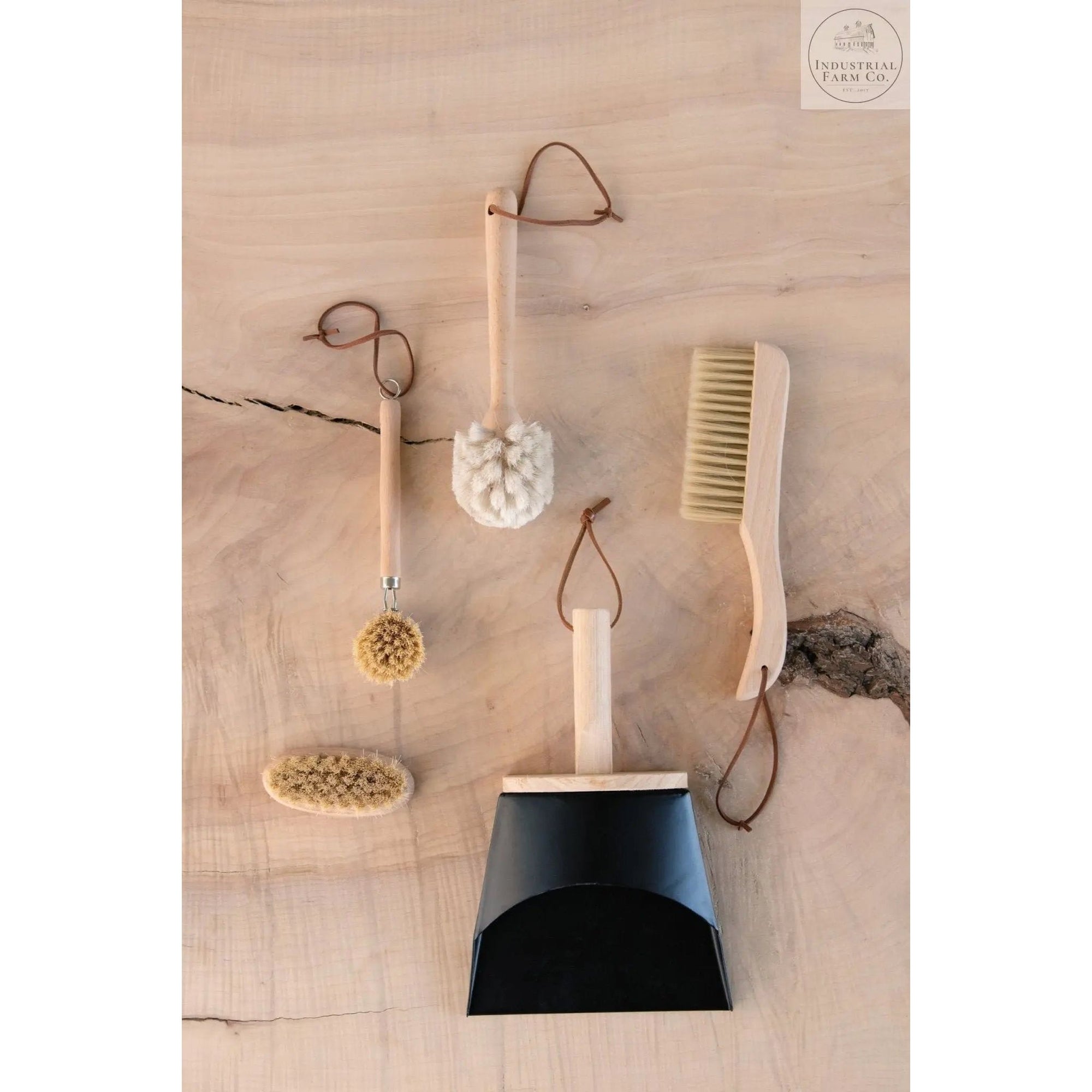 Beech Wood Brush and Dust Pan Set | Industrial Farm Co