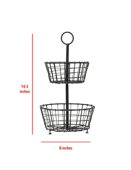 Black Tiered Metal Basket     | Industrial Farm Co