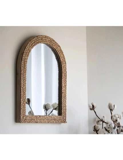 Braided Seagrass Framed Mirror  Default Title   | Industrial Farm Co