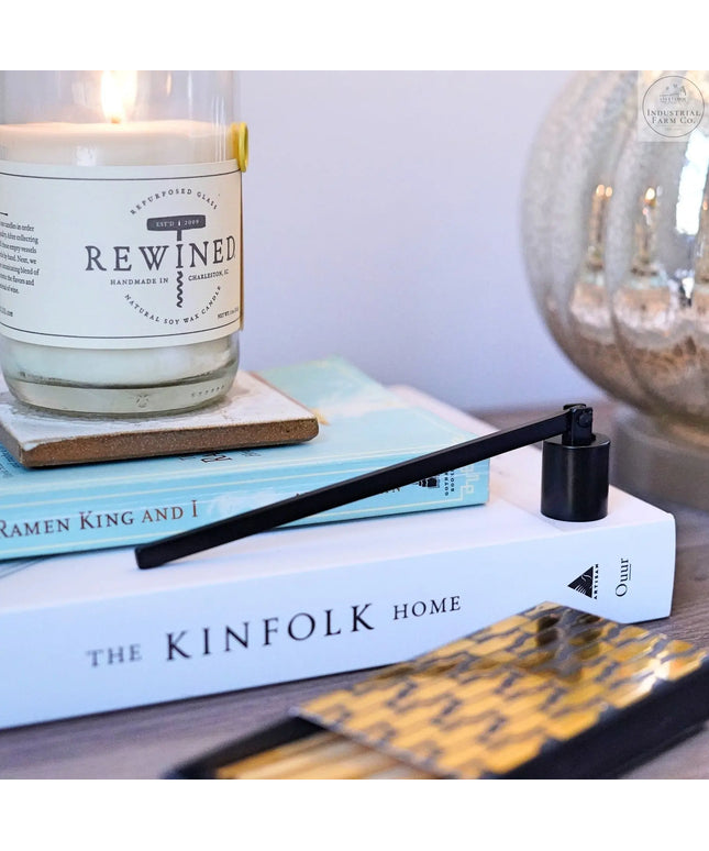 Brushed Gold Candle Snuffer  Matte Black   | Rewined