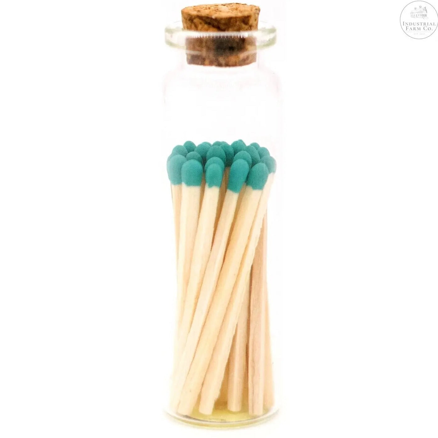 Decorative Mini Matches In Glass Container  Black Tip   | Industrial Farm Co