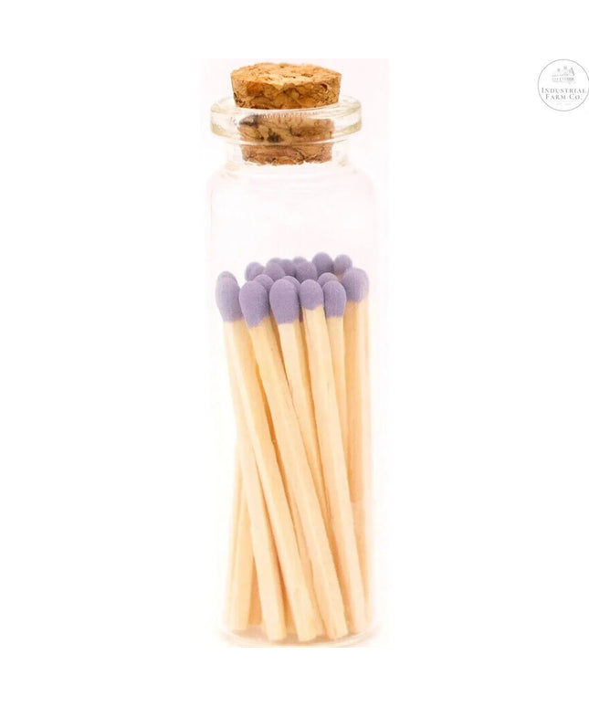 Decorative Mini Matches In Glass Container  Mocha Tip   | Industrial Farm Co