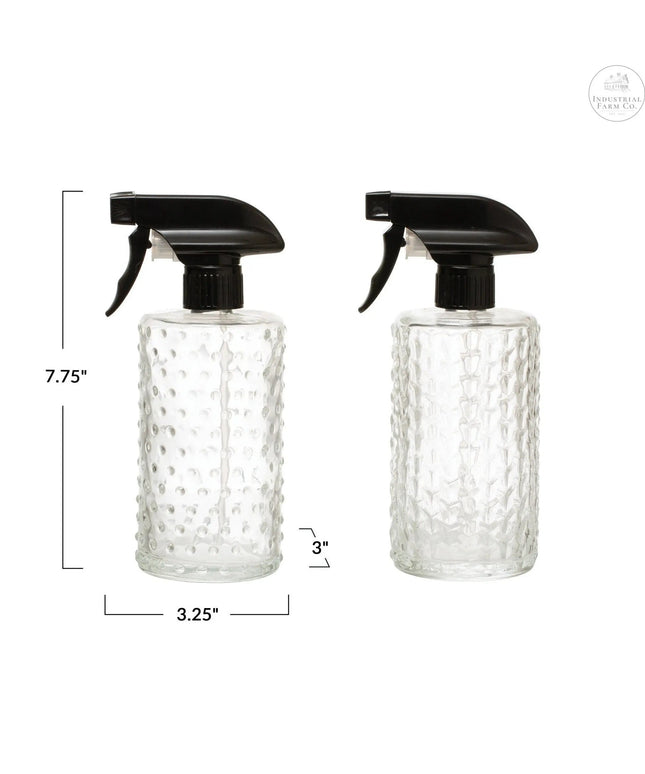 Embossed Glass Spray Bottle     | Industrial Farm Co