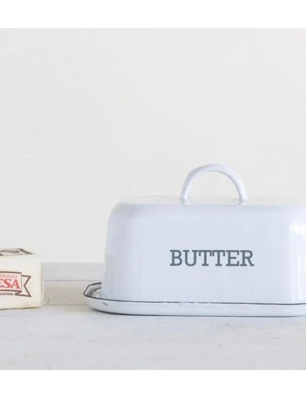 Industrial Enamel Butter Dish     | Industrial Farm Co