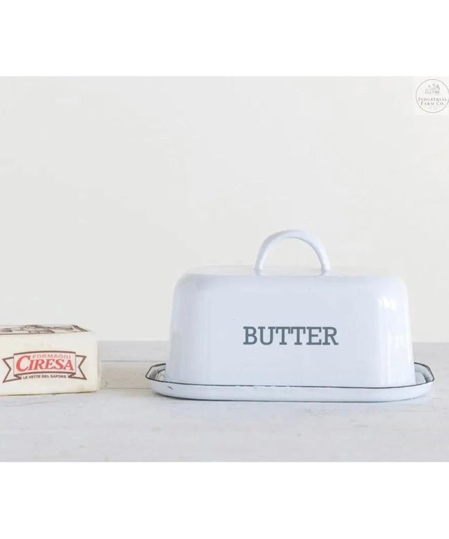 Industrial Enamel Butter Dish     | Industrial Farm Co