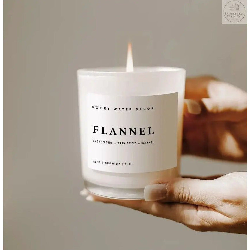 Flannel Soy Candle White Jar     | Industrial Farm Co