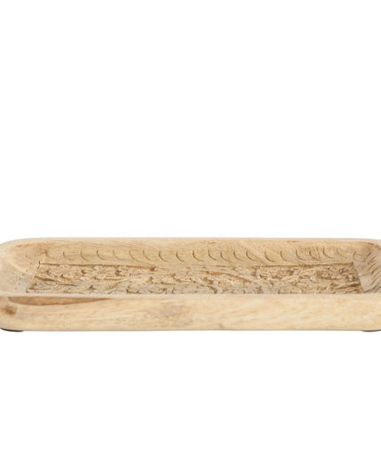 Floral Carved Mango Tray     | Industrial Farm Co