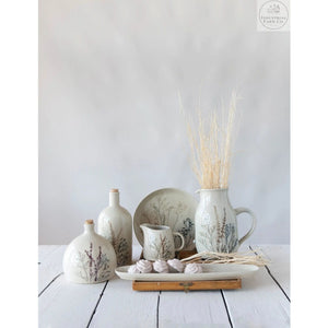 Floral Stoneware Baguette Platter | Creative Co-op