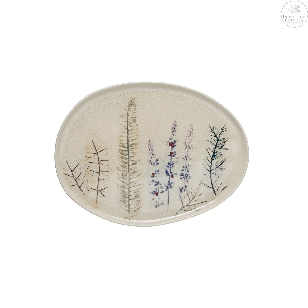 Debossed Floral Stoneware Platter  Default Title   | Creative Co-op