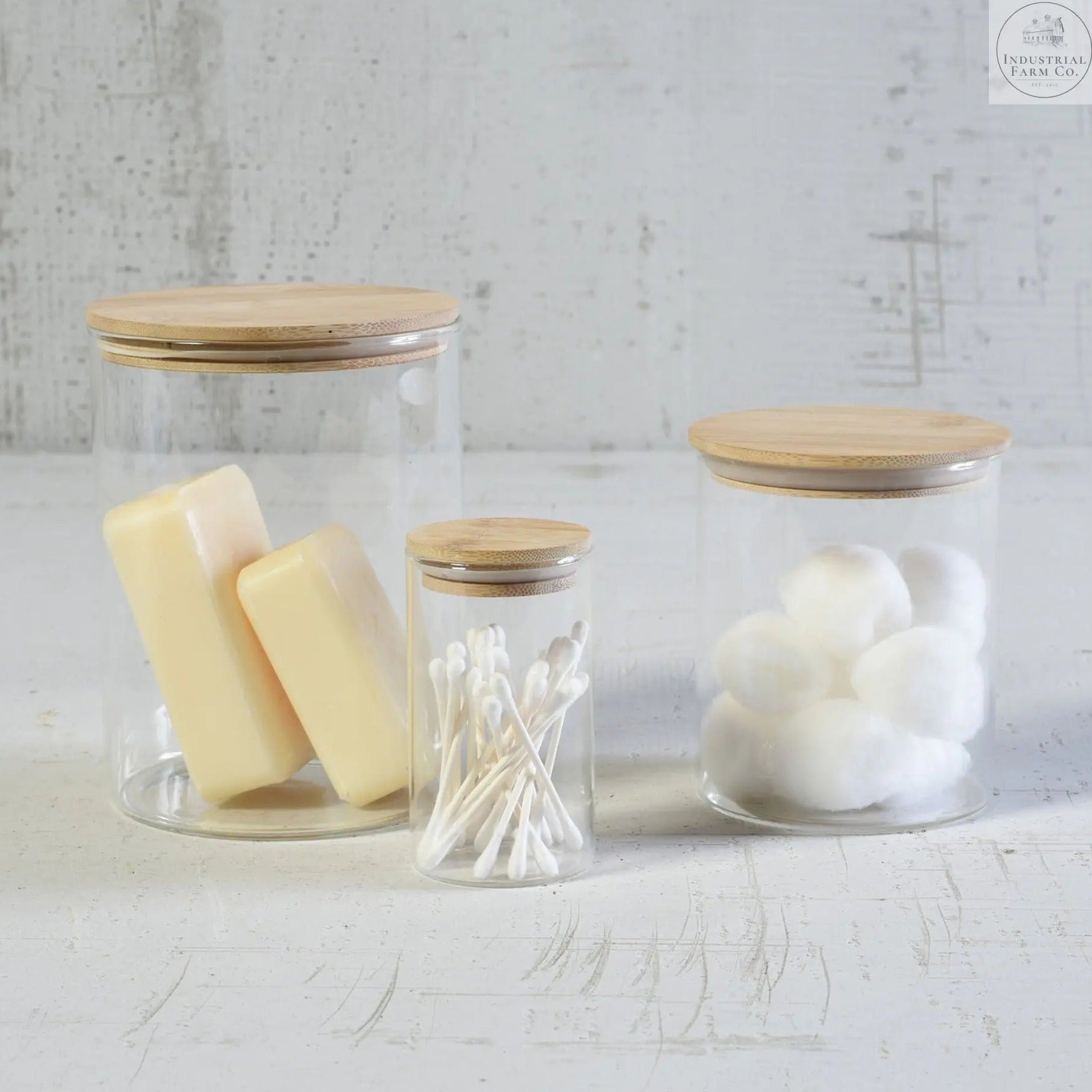 Glass Canister with Wood Lid  SMALL   | Industrial Farm Co