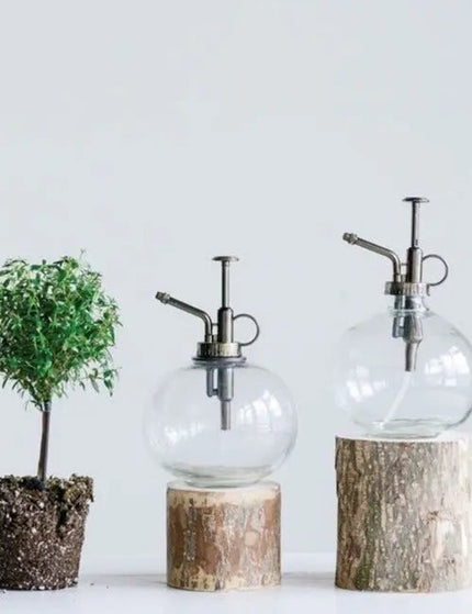 Shelf Decor Glass Plant Mister Plant Mister Silver Top   | Industrial Farm Co