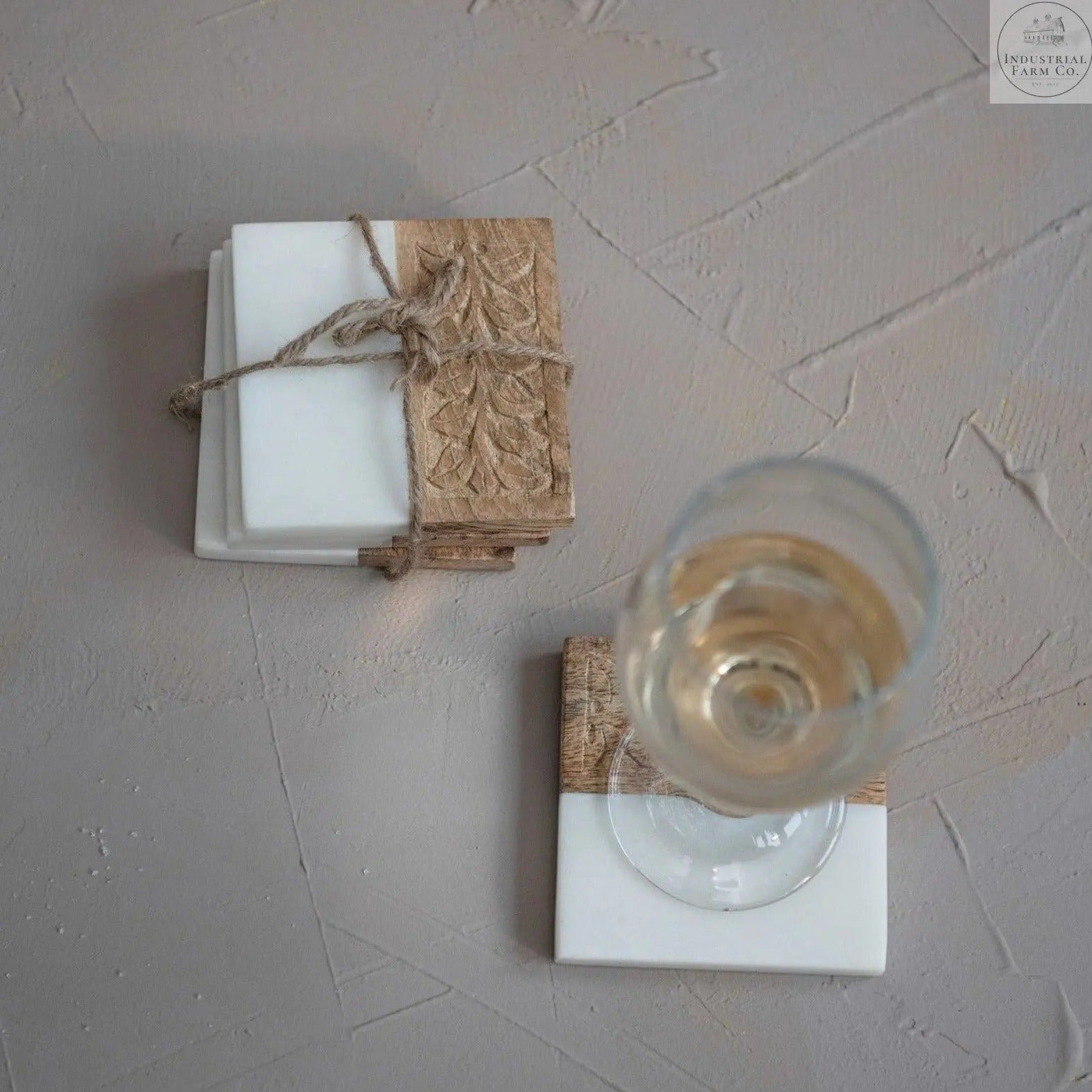 Hand Carved Coaster Set     | Industrial Farm Co