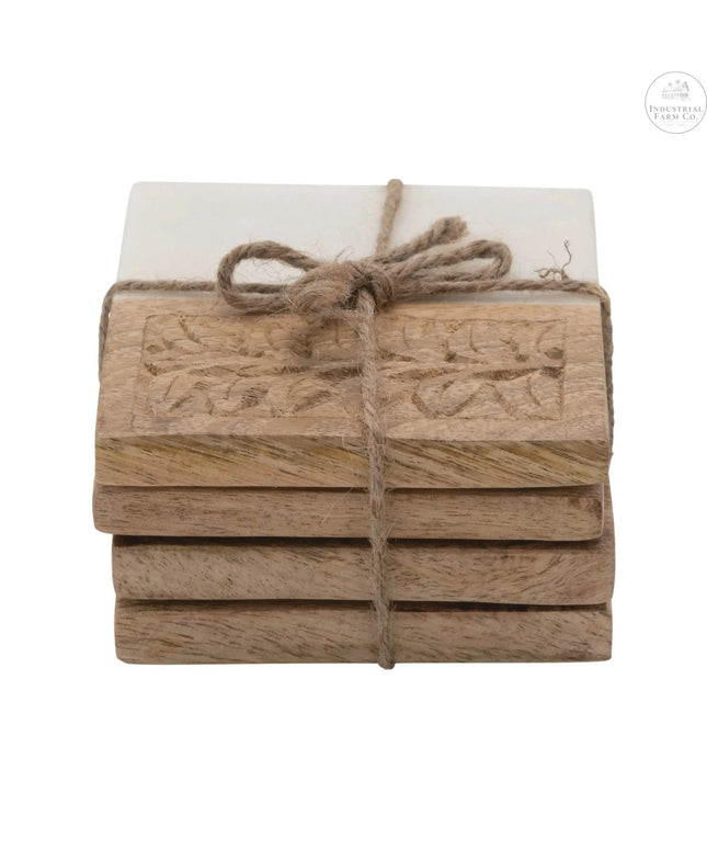 Hand Carved Coaster Set     | Industrial Farm Co