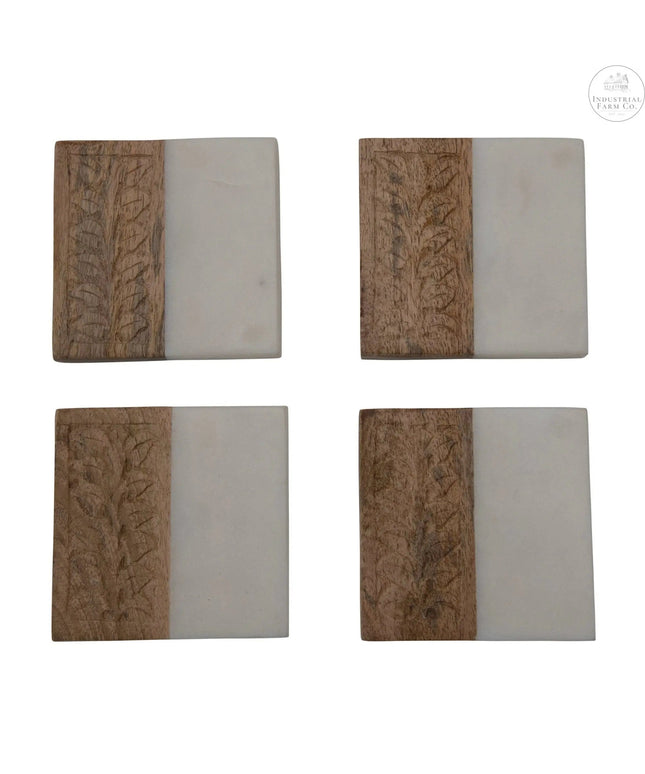 Hand Carved Coaster Set     | Industrial Farm Co