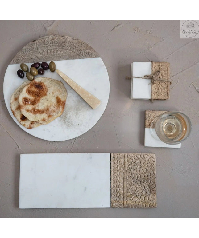 Hand Carved Charcuterie Serving Board  Rectangle Serving Board   | Creative Co-op