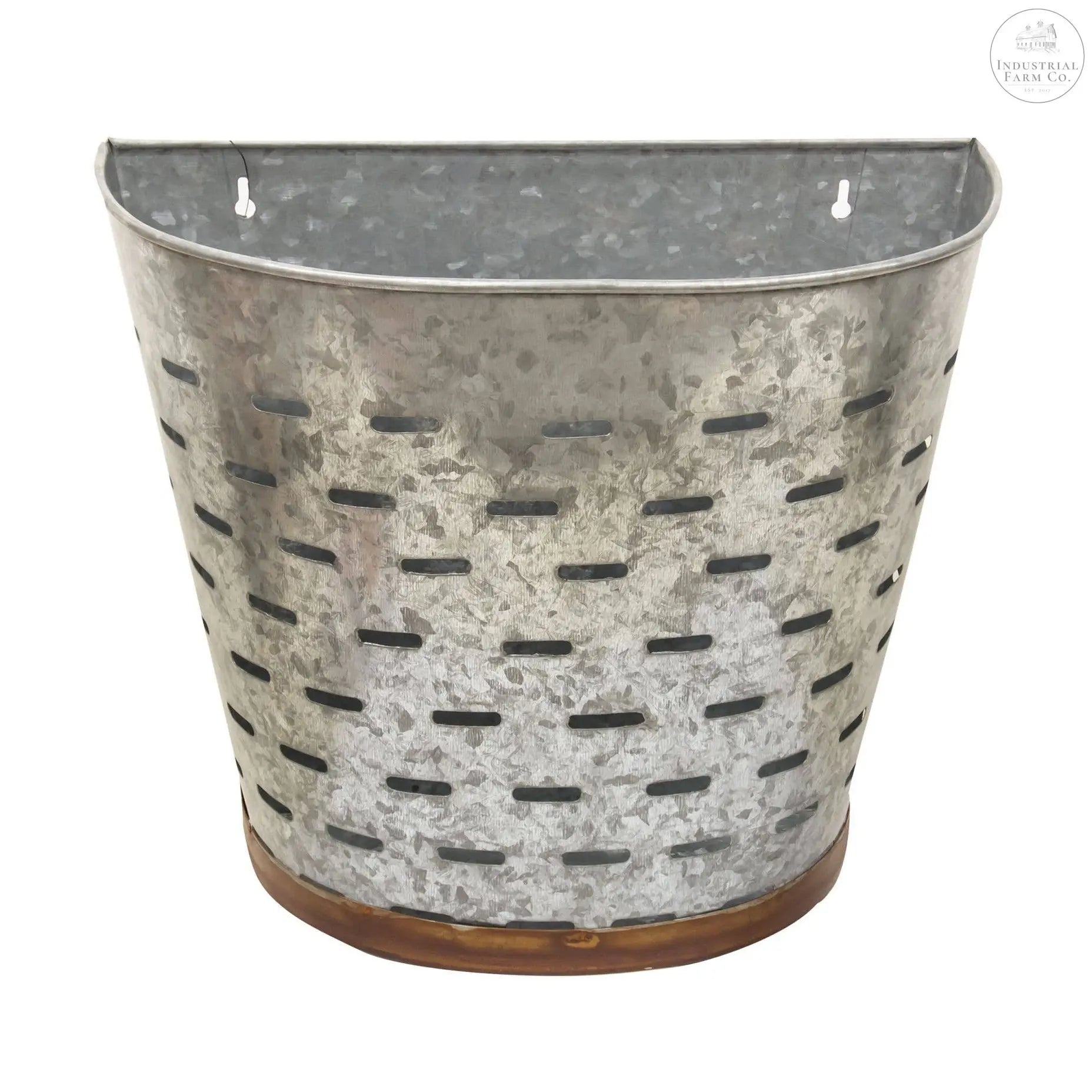 Hanging Galvanized Metal Olive Bucket     | Industrial Farm Co