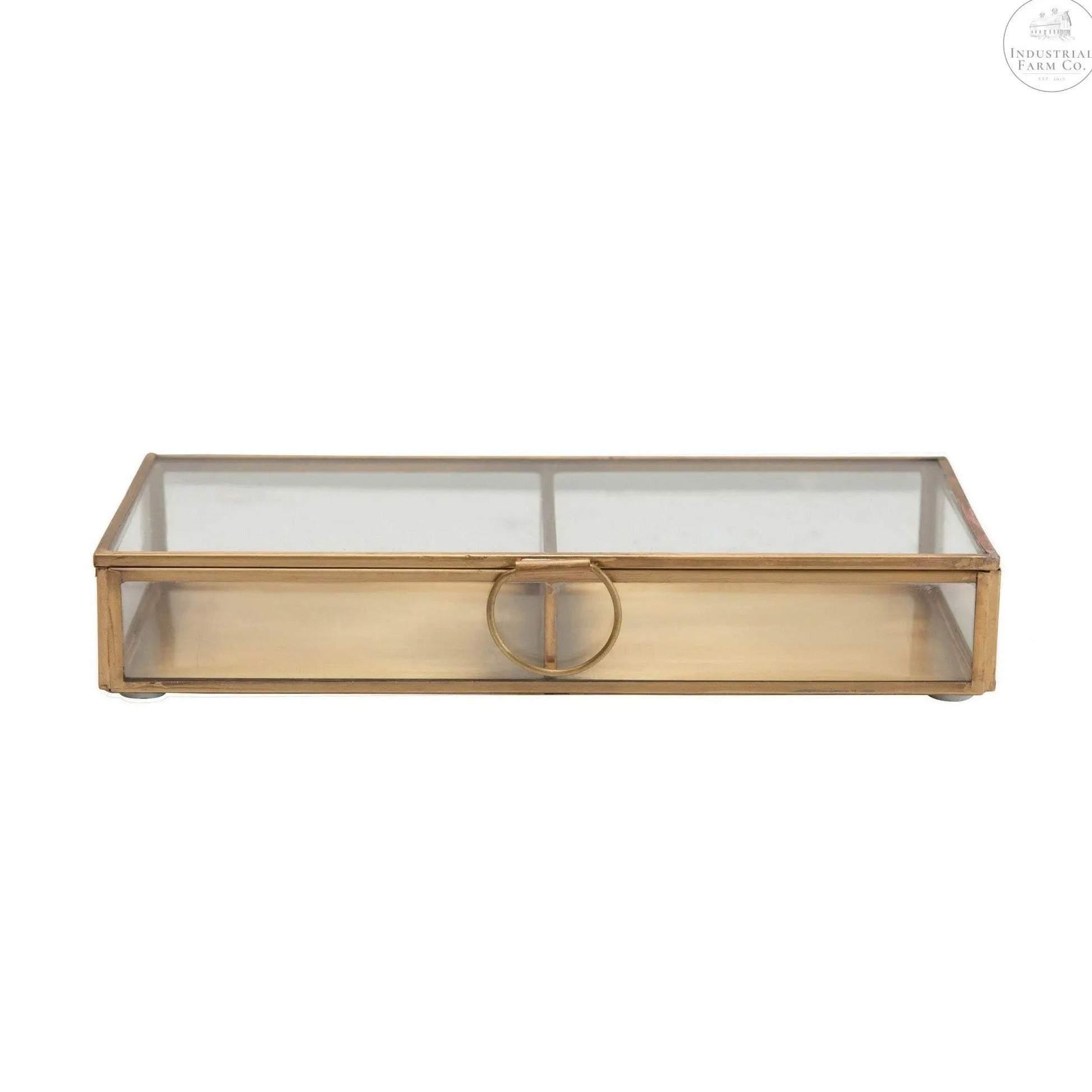 Brass Heirloom Display Box Shelf Decor     | Industrial Farm Co