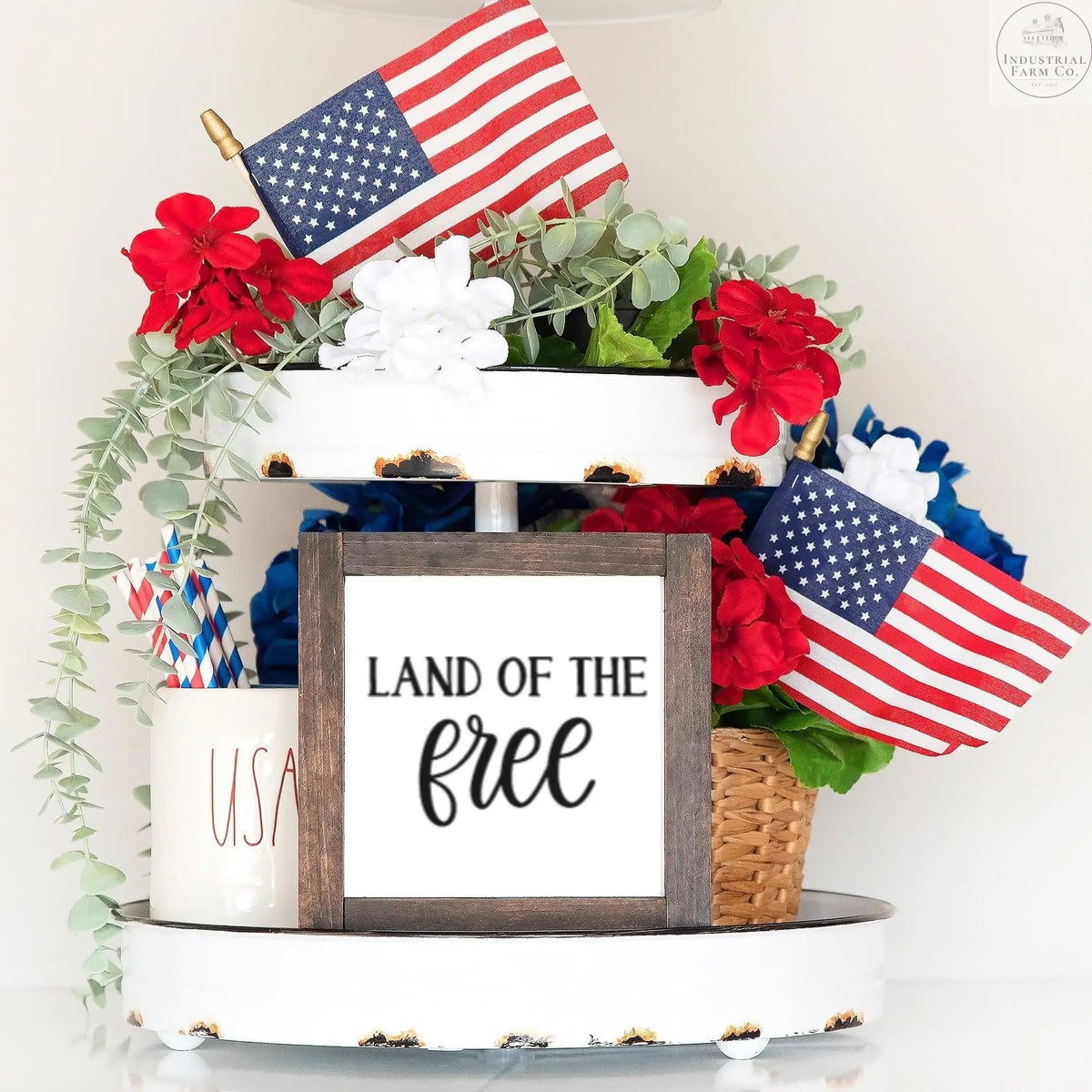 Land of the Free Wooden Sign  Default Title   | Industrial Farm Co