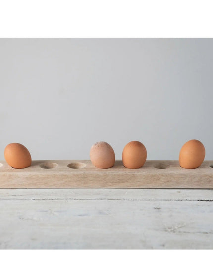Unique Mango Wood Egg Holder  Default Title   | Industrial Farm Co
